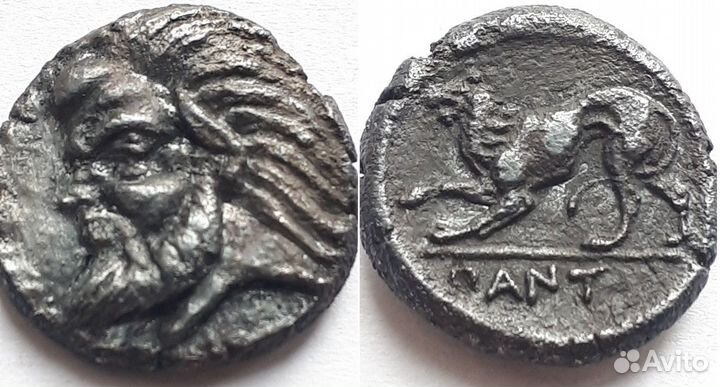 Пантикапей 389-379 гг. до н.э., триобол. Серебро