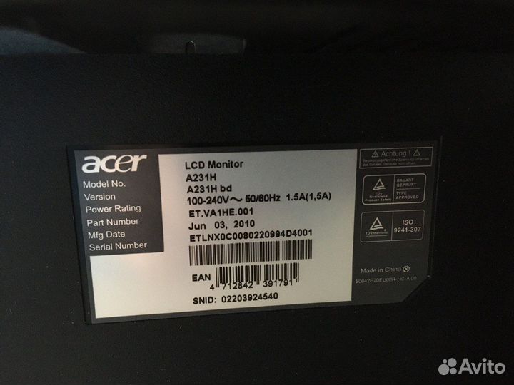 Монитор Acer A231H