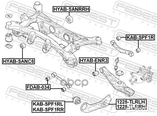 Сайлентблок рычага подвески зад прав hyundai