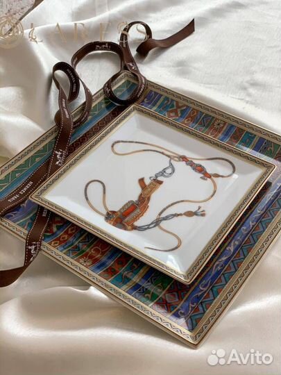 Тарелки квадратные Hermes Cheval d'Orient оригинал