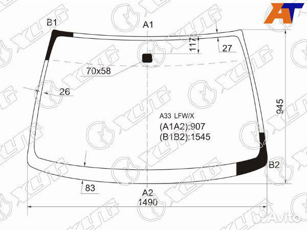 Стекло лобовое infiniti I35