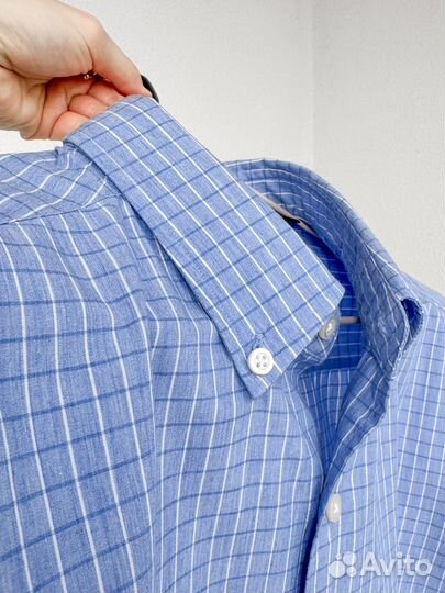 Мужская голубая рубашка Massimo Dutti Slim Fit L/4