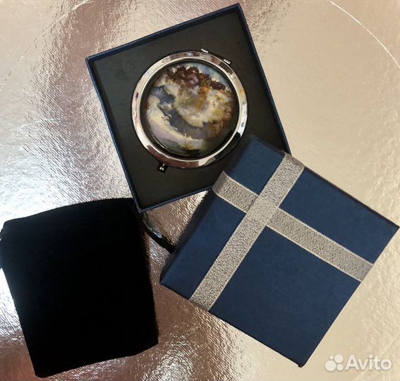 Зеркало карманное русская лаковая миниатюра