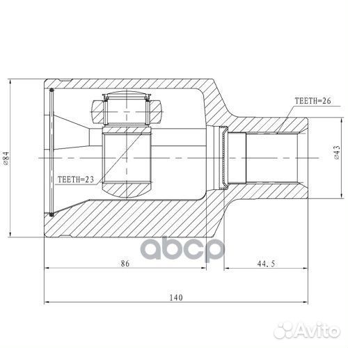 ШРУС внутренний перед прав Z88956R Zikmar