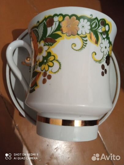 Бокал с блюдцем, чайная пара лфз СССР бу