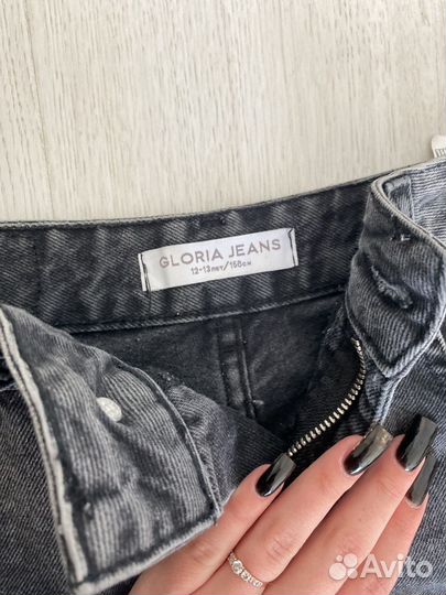 Джинсы черные широкие