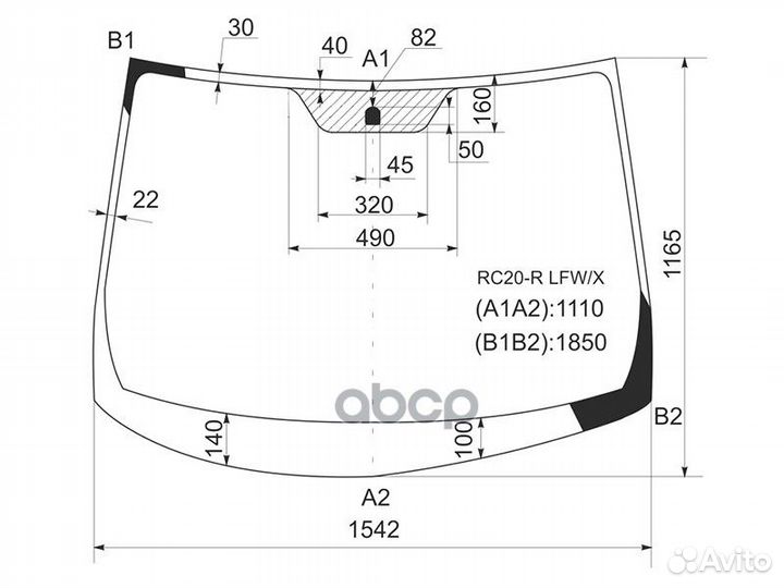 Стекло лобовое Toyota Alphard (H10,H20) 02-11