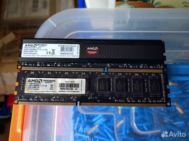 Оперативная память AMD 2x8 Гб DDR3 1600