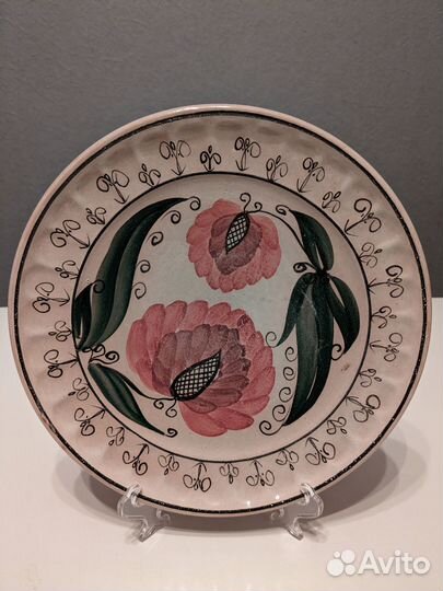 Тарелка декоративная, роспись, керамика
