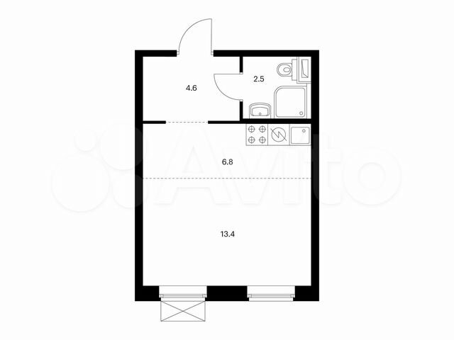 Квартира-студия, 27,3 м², 27/33 эт.