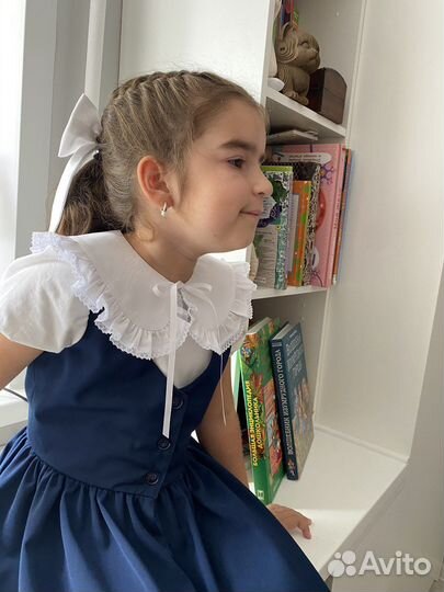 Воротничок детский белый на завязках для школы