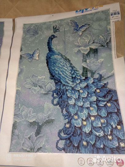 Картина стразами триптих 135x60