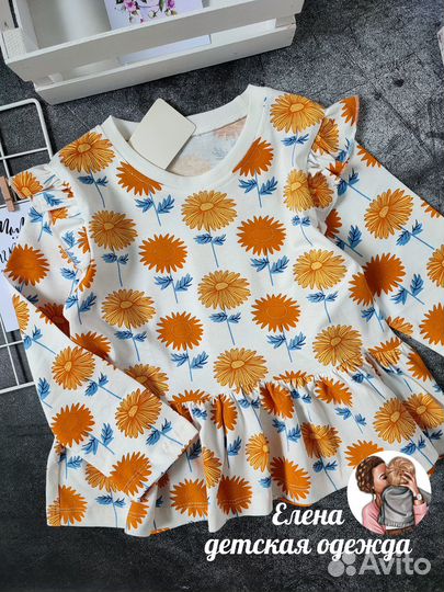 Кофта туника для девочки 104 110