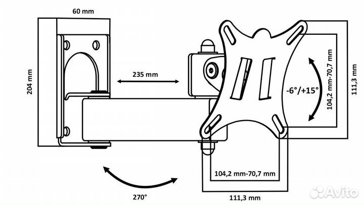 Кронштейн для LCD/LED тв 10