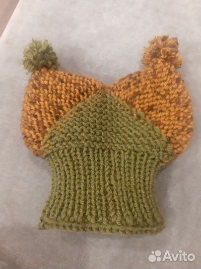 Шапка с ушками для собак мелких пород