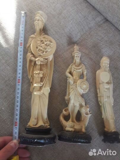 Фигуры китайских божеств костный пластик 1980 год
