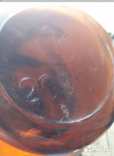 Банка желтое стекло СССР