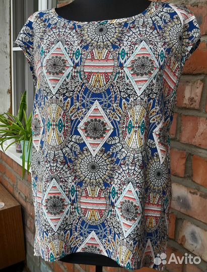 Летние блузы и топы без рукавов, 46-54) хлопок