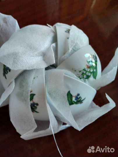 Чашка с блюдцем, ландыши