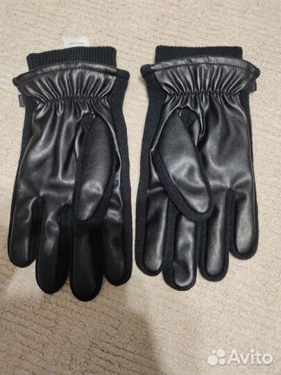 Мужские кожаные перчатки зимние новые