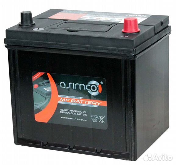 Аккумулятор Asimco 65Ач Asia 75D23L на Rio Solaris