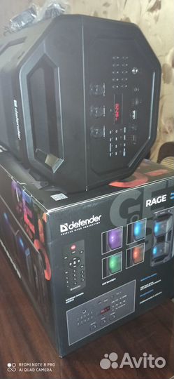 Defender Rage,50Вт/bluetooth/FM/USB/LED/TWS,новая