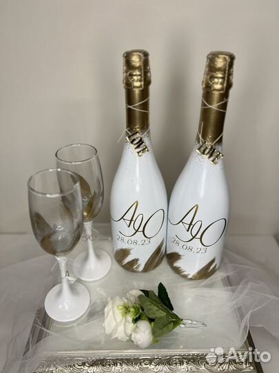 Свадебные аксессуары бокалы шампанское свечи