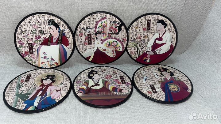 Подставки под кружку, пробковые.,D 10 см. Корея