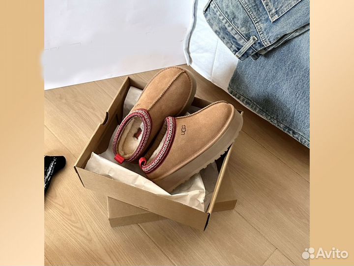 Угги original Ugg Tasman Slipper Светло коричневого цвета