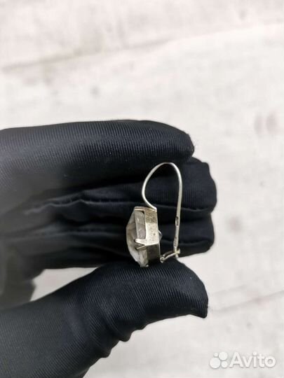 Серьги Горный хрусталь СССР Серебро 875 пробы (Ч)