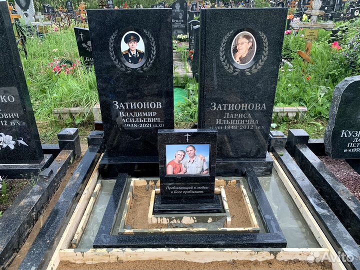 Монтаж памятника, благоустройство захоронения
