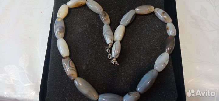 Бусы натуральные полосатый агат