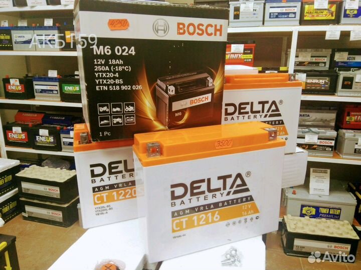 Аккумулятор 16Ач. Delta CT1216 AGM YB16AL-A4