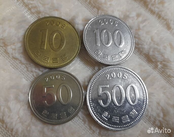 Набор 4 шт. Вона, Южная Корея 2005 XF