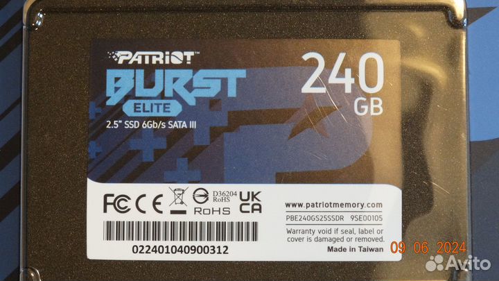 SSD 240Gb Patriot Burst Elite