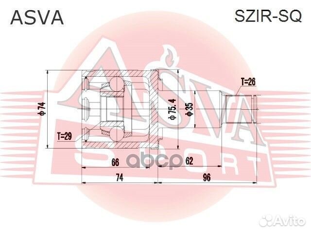 Шрус внутренний прав szirsq asva