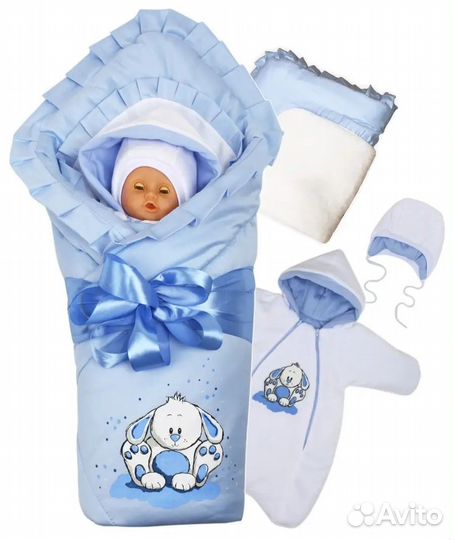 Детский зимний конверт на выписку