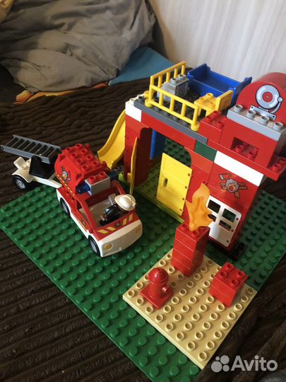 Lego duplo 6168 пожарная+пластина