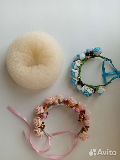 Бублик для волос с венками ручной работы