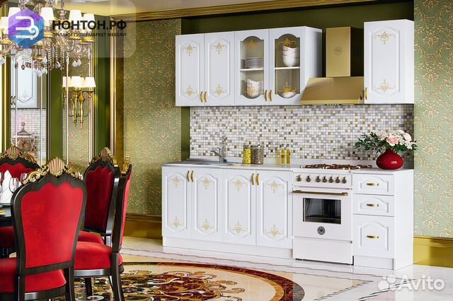 Кухня Версаль 1.8 м белый матовый