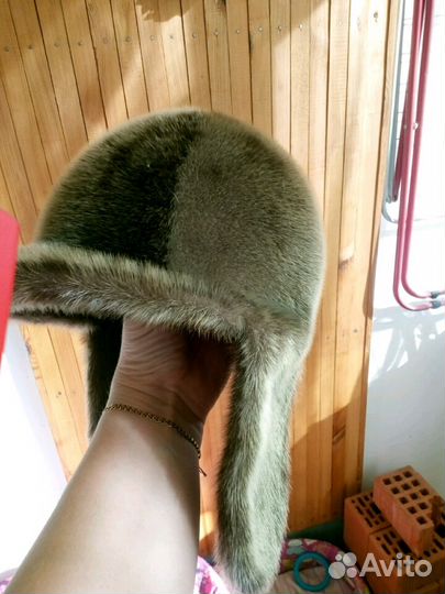 Шапка из нерпы(голубой)