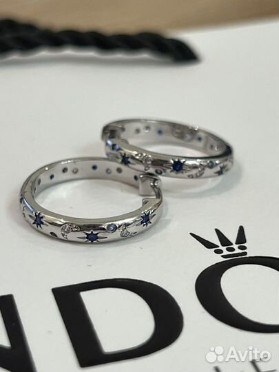 Серьги кольца Pandora