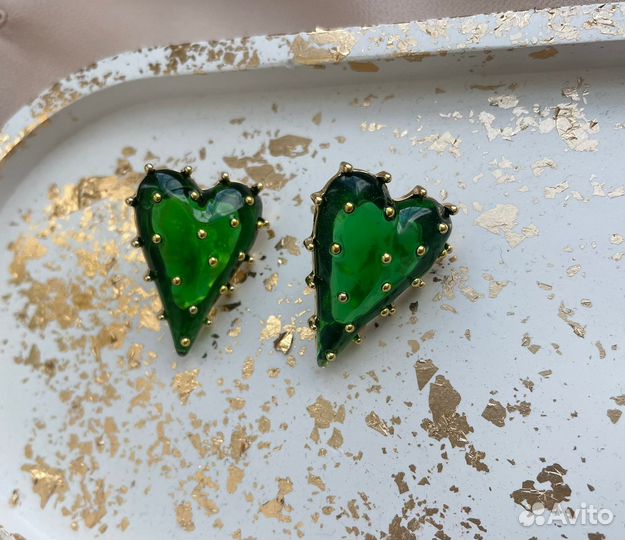 Стильные серьги/ модные серьги сердечки