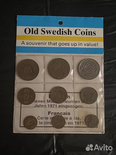 Набор шведских монет в блистере 1971 года