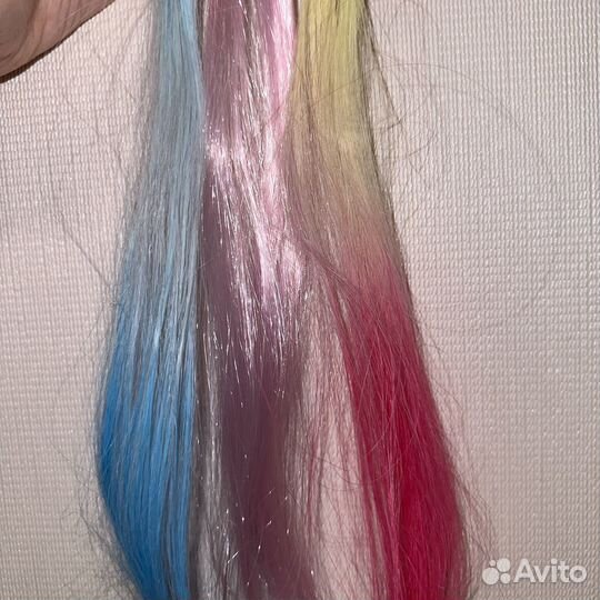 Искусственные пряди для волос заколки