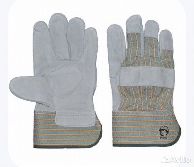 Перчатки спилковые комбинированные