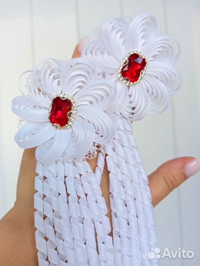 Банты для волос белые