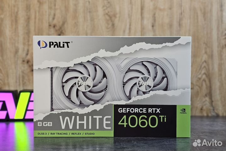 Видеокарта RTX 4060 Ti 8GB Palit dual White