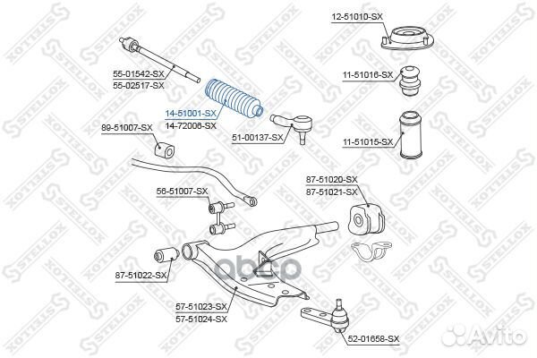 Пыльник рейки рулевой Hyundai Elantra 1.6 01-06