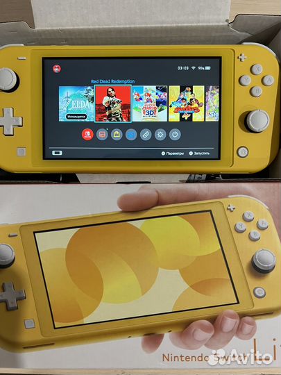 Новый прошитый Nintendo Switch Lite желтый